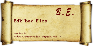 Báber Elza névjegykártya